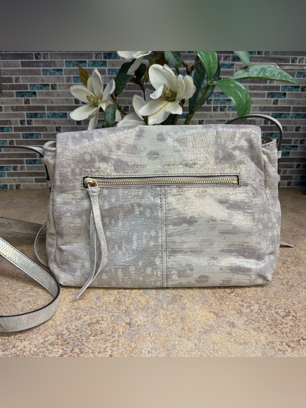 Aimee Kestenberg Bali Metallic Sunrise silver crossbody - Picture 4 of 10